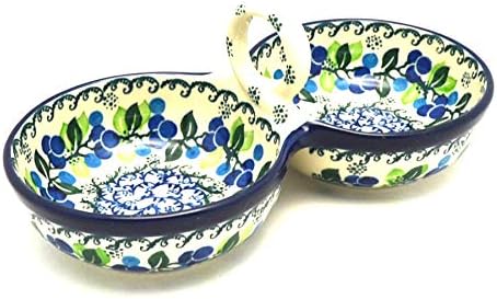 Polish Pottery Bowl - Double Serving - Blue Berries