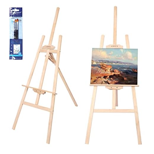 Viesap Caballete Pintura, 150 CM Profesional, Madera, Niños, Lienzo, Plegable, Altura Ajustable.