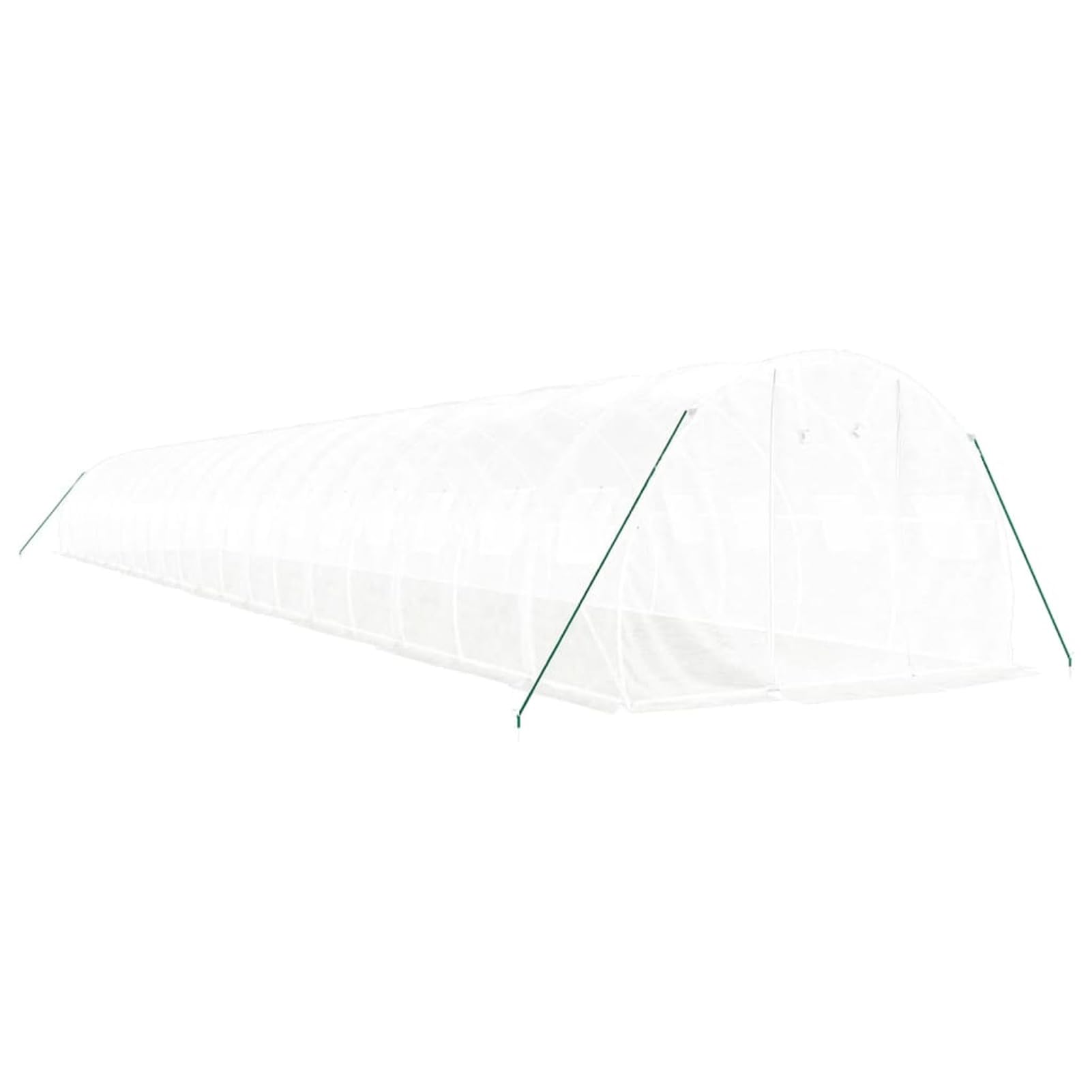 Homgoday Invernadero con Estructura de Acero Blanco 60 m² 20x3x2 m, Invernadero Caseta Jardín Terraza Plantas Semilla Cultivo Huerto Verduras Cubierta Casero Invernaderos Casa y jardín