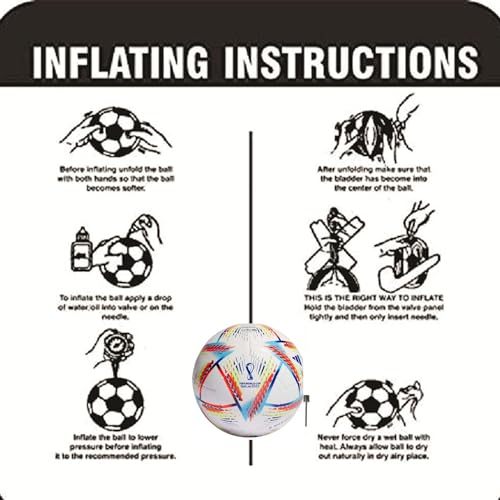 Image of JTC Hand Stitched World Cup Qatar 2023 New Addition Football with Air Pump Size & Wet Ground, & Artifical Turf, International Match Ball, Size - 5 Pump & Pin Multicolor (Zigzag Style A)
