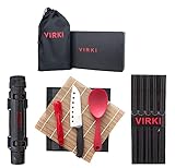 Virki Premium Sushi Making Kit, Sushi Bazooka, Bamboo and Silicone Sushi Rolling Mats, Silicone Rice Spoon, Sushi Knife, 5 Sets Black Fiberglass Chopsticks, Nigiri Rice Mold, Storage Bag