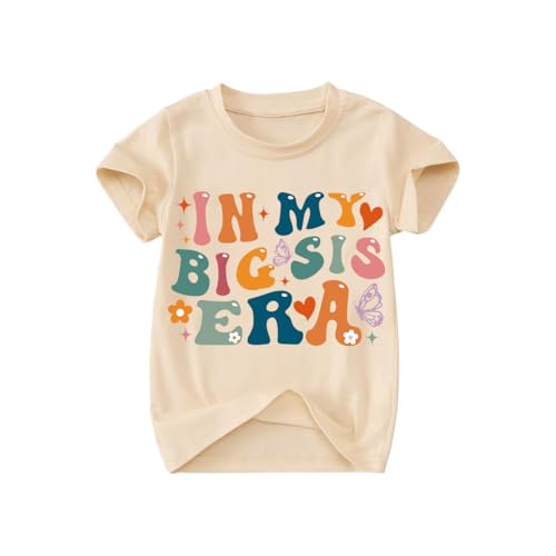 Promoted to Big Sister Shirts for Girls in My Big Sister Era Graphic T-Shirt Toddler Baby Girls Announcement for Girls