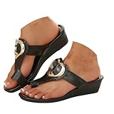 Genérico sandalias mujer,sandalias deportivas mujer,Pantuflas de con punta redonda, gruesa, huecas, con clip y tacón inclinado y gruesa Zapatillas Deporte (Black, 37)