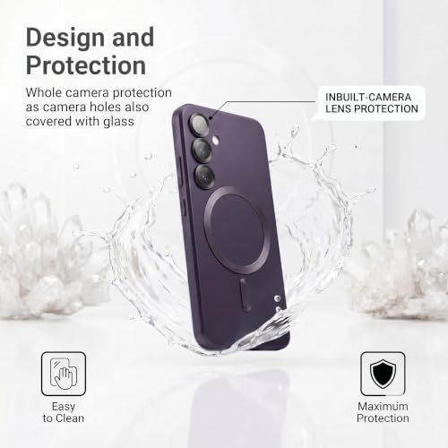 Image of amazon basics Premium Mag-Safe Case for Samsung Galaxy A14 4G / A14 5G | Shockproof & Anti-Scratch Cover | Soft Silicone with Wireless Charging | Camera Lens Guard - Purple
