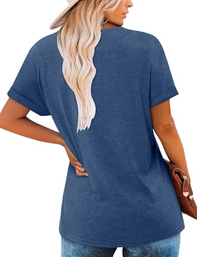 KISSMODA Summer Short Sleeve T Shirt Loose Fit Casual Dressy Women Top 2025 Trendy Ladies Fashion Blouses(S-3XL)