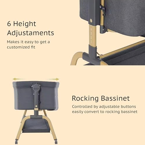 Image of LOOK MAMA 3 in 1 Baby Cot, Palna, Bedside Bed, Rocking Cradle, Baby Bed for Newborn with Adjustable Height, Portable Baby Crib, Breathable Mesh, Easy-Fold Design, Ideal for Infants and Toddlers