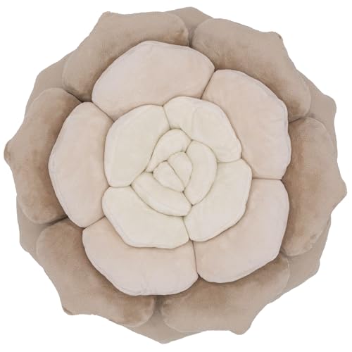 Throw Pillow in Monochromatic Colors - Flower Shaped Pillow – Soft Plush Floral Throw Pillow for Bed, Couch, Sofa & Kids Room | Cute Fluffy Bloom...