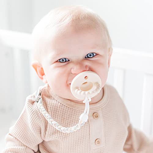 Image of Ryan & Rose Cutie Clip Braiden Pacifier Clip - Braided Silicone (Sandbox)