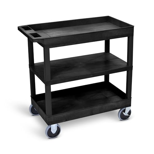 Image of FSE 373-EC121HD-B 32 inch x 18 inch Cart - Two Tub /One Flat Shelves