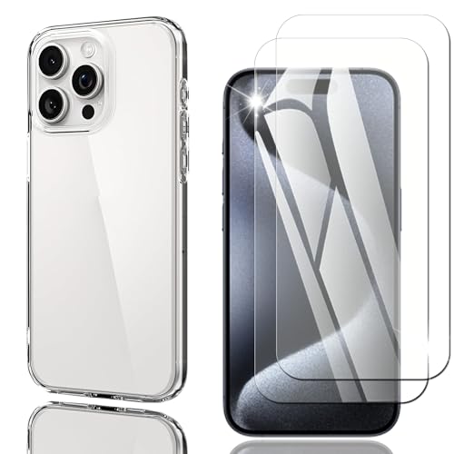 Nutmeg iphone15pro �K���X�t�B�����i2���j+ iphone15pro �P�[�X �N���A�i1���j�y���Ɏq�f�ލ̗p�z�A�C�z��15 �v�� �ی�t�B���� �J�o�[ �g�уP�[�X �X�}�z�P�[�X �d�x9H �����ߗ� �w��h�~ �X�N���b�`�h�~ �������� ��U