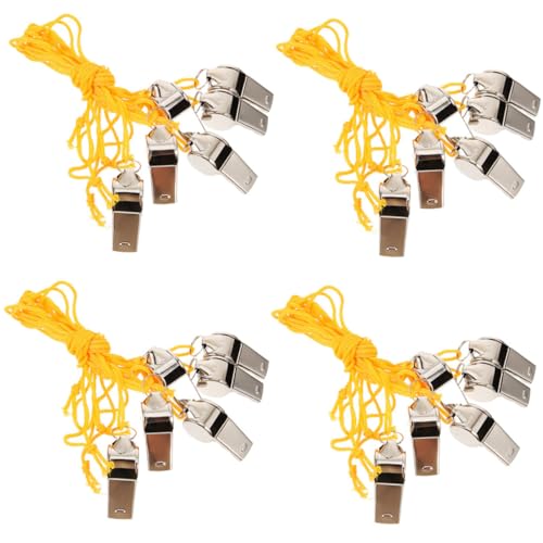 24 silbatos de acero inoxidable con cordón para entrenamiento miniatura 1