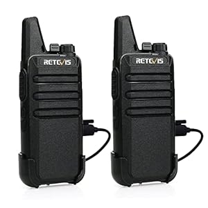 Retevis RT622 Walkie-Talkie Mini, PMR446 Professionali Ricetrasmittenti a Lunga Distanza, Mani Libere VOX, Walkie Talkie da Auto Ricaricabile per Adulti, Escursioni (Nero, 1 Coppia)