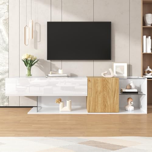 Mueble de TV moderno en color blanco brillante
