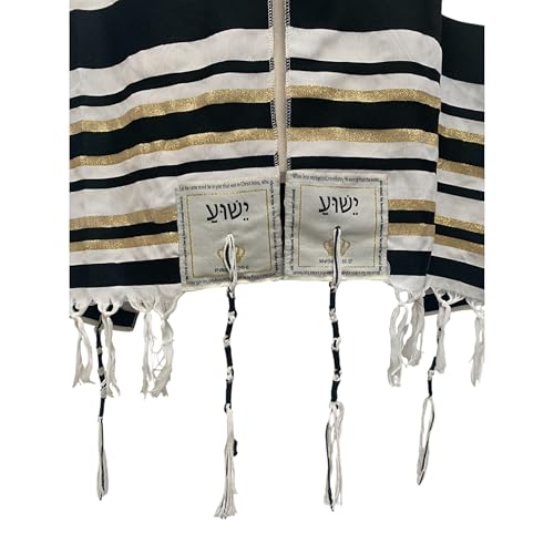 LION OF JUDAH MARKET Messianic Tallits Prayer Shawl New Covenant Messianic tallit Prayer Shawl Tallit 72x22 inch. Black Messianic Jewish Christian tallits4