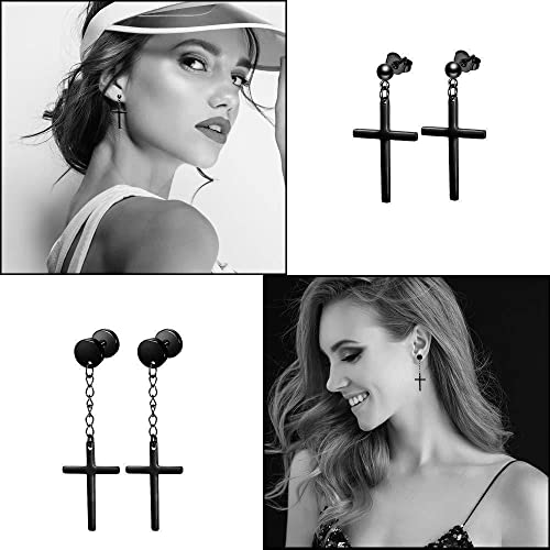20 Pairs Stainless Steel Stud Earrings Set for Women Men Black Silvery Round Disc Ball Square Cubic Zircon Studs Dangle Earrings Fashion Small Huggie Hoops Jewelry2
