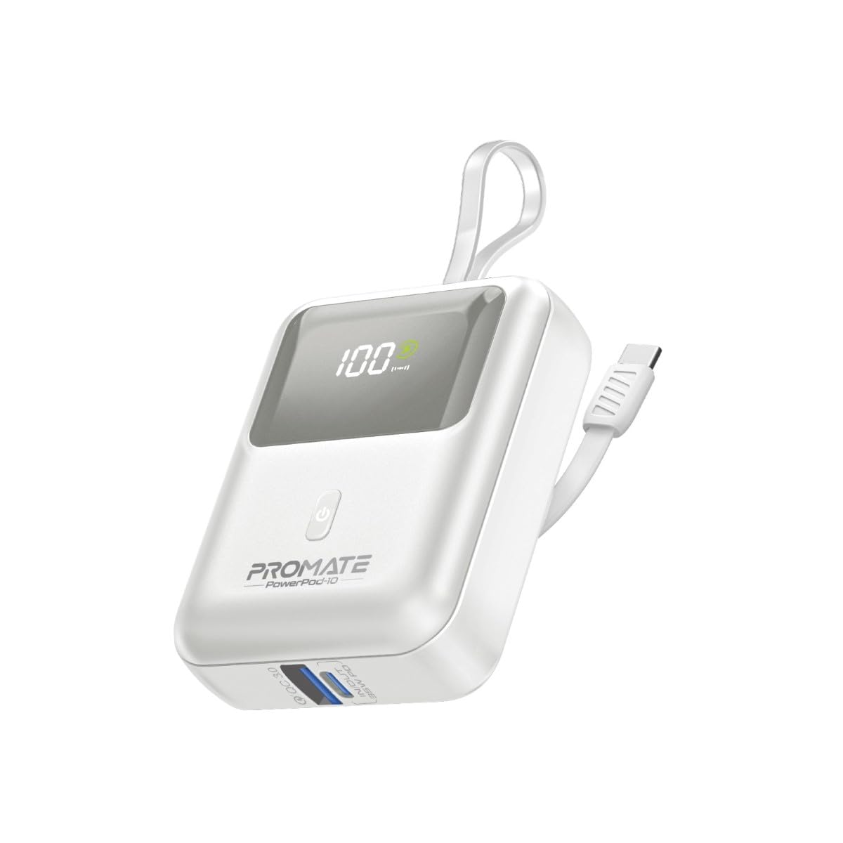 powerbank 10000mah usb-c qc 3.0 multi protezione bianco