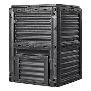 VEVOR Garden Compost Bin 80 Gallon, BPA Free Composter, Large Capacity Outdoor Composting Bin with Top Lid and Bottom Door, Easy Assembling, Lightweight, Fast Creation of Fertile Soil