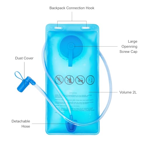 Budget-Friendly Orange Hiking Hydration Backpack with 2-Liter Water Bladder