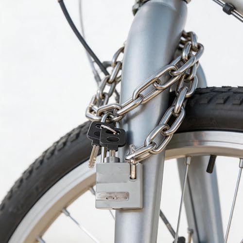 Antivol de vélo avec clé et chaîne très résistant pour moto