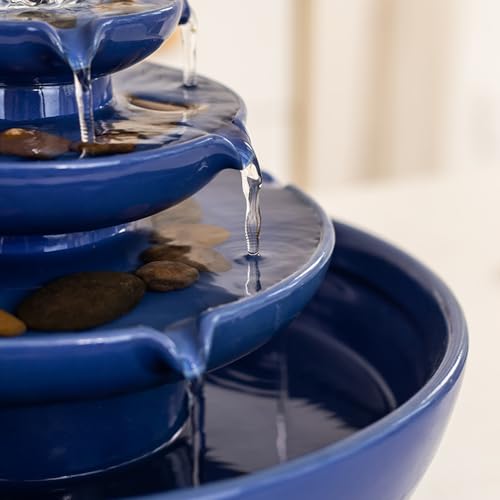 Generic S043 Indoor Tabletop Ceramic Fountain Water Feature Home Kitchen Office Decoration Modern Design Style thumb #3
