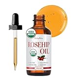 BodyJ4You Rosehip Oil for Face - 100% Pure Natural USDA Organic Cold Pressed - Hydrating Skin Hair Nails Anti-Aging Wrinkle Scar Treatment Gua Sha - Non-GMO Undiluted Carrier - Glass Bottle 1 Fl Oz