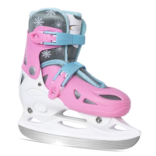 Nattork Ice Skates for Girls Kids Boys with Good Heat Retention, 4 Sizes Adjustable Skates, Outdoor Skating Essentials Perfect Choice Pink Size 3 4 5 6 by Nattork - Used condition - US$22.80