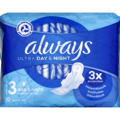 Always Ultra Day & Night 10 Sanitary Napkins Size 3