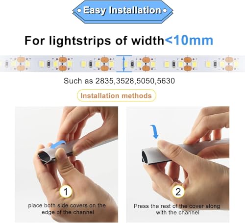Image of VST 20pack 3.3ft LED Channel, V Shape Led Diffuser Channel, LED Aluminum Channel System with Milky Cover, End Caps and Mounting Clips, Aluminum Profile for LED Strip Light Very Easy Installation
