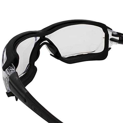Birdz Eyewear Gasket Safety Padded Motorcycle Sport Sunglasses Black Frame with Clear Lens