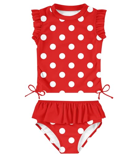 Toddler Girls Swimsuit Cute 2 Piece Tankini Bathing Suit Ruffle Beach Bikini Summer Swimwear 2-6T