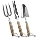 Oakenleaf 3 Piece Garden Hand Tool Set Extra Large Stainless Steel with Timber Handles Trowel Fork and Multitool