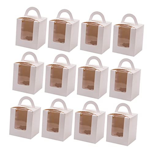 OFFSCH Individual Cupcake Boxes with Window 24 Pack Cake Inserts Easy to Carry Dessert Packaging