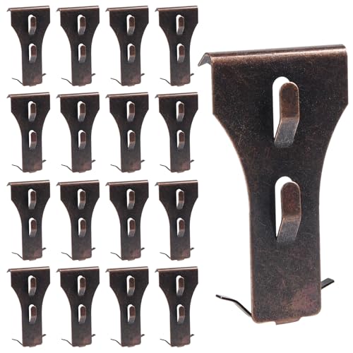 Image of Brick Wall Hanger No Drill Outdoor Brick Wall Clips Picture Hangers Fit 2-1 /4 to 2-3 /8 inch Height Metal Brick Clamps for Outside Home Decor(16pcs)