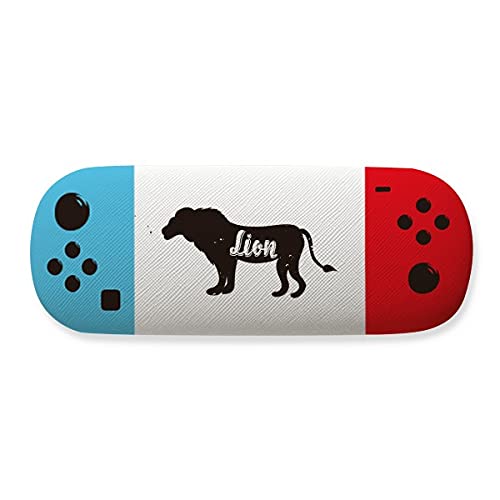 Étui de rangement pour lunettes motif lion noir et blanc contre les rayures de verres