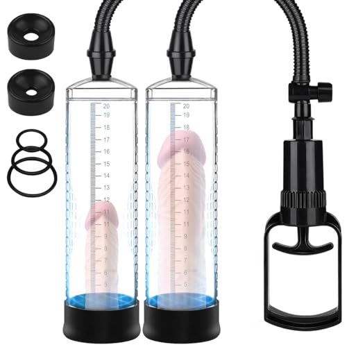 Penis Pump Extender Enlarger with 3 Penis Ring Penis Pump for Men Erection & Enhancement Penispumps for Enlargement Pump for Men Couple Stronger Bigger Erection Manual Penis Vacuum Cock Sex
