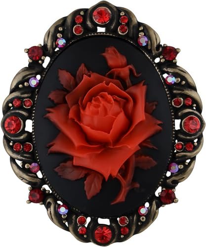 Image of Cameo Brooch Vintage Silver Tone Lady Portrait Brooch Pins for Women Victorian Jewelry Crystal Rhinestone Brooches for Hat Scarf Collar Lapel Handbags Shawls for Christmas