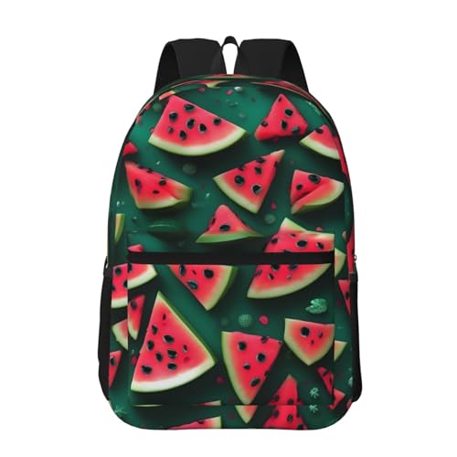 Dream Watermelon Printed 17-inch large capacity backpack - unisex, suitable for work, hiking and camping
