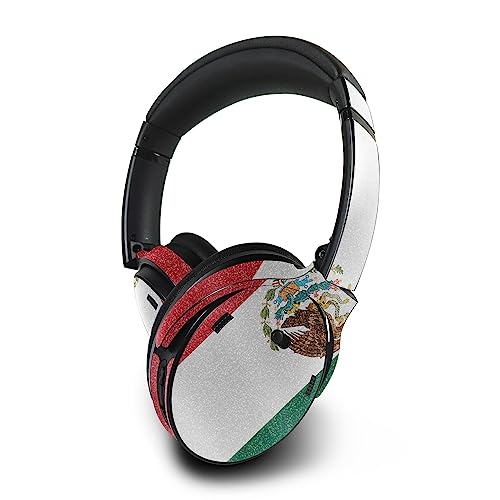 Image of MightySkins Glossy Glitter Skin Compatible with Bose QuietComfort 45 Headphones Mexican Flag | Protective, Durable High-Gloss Glitter Finish | Easy to Apply | Made in The USA