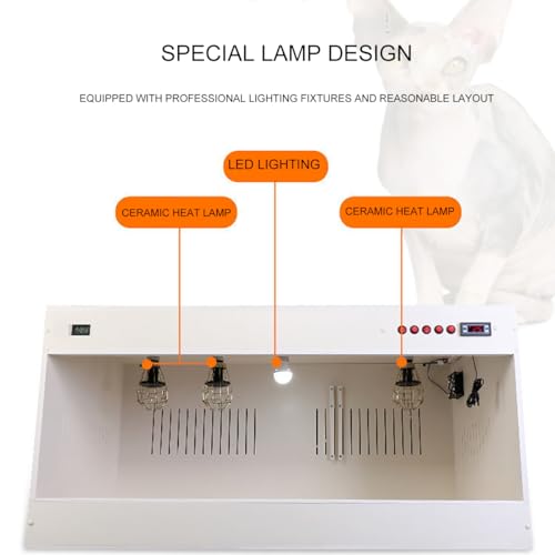 Gabbia per rettili vivarium con riscaldamento intelligente a temperatura costante, lampada riscaldante, sistema di circolazione 3D per lucertole, gechi, tartarughe, pitoni