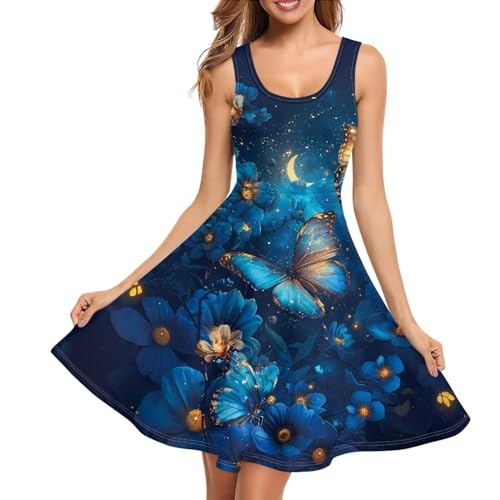 Image of TOADDITDO Womens Summer Sleeveless Tank Dress with 2 Side Pockets XS-4XL Plus Size