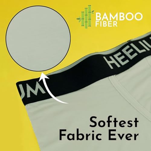 Image of HEELIUM Bamboo Underwear Trunk for Men | 3X Softer Than Cotton & Odour Free | Stretchy Fabric & Durable Waistband