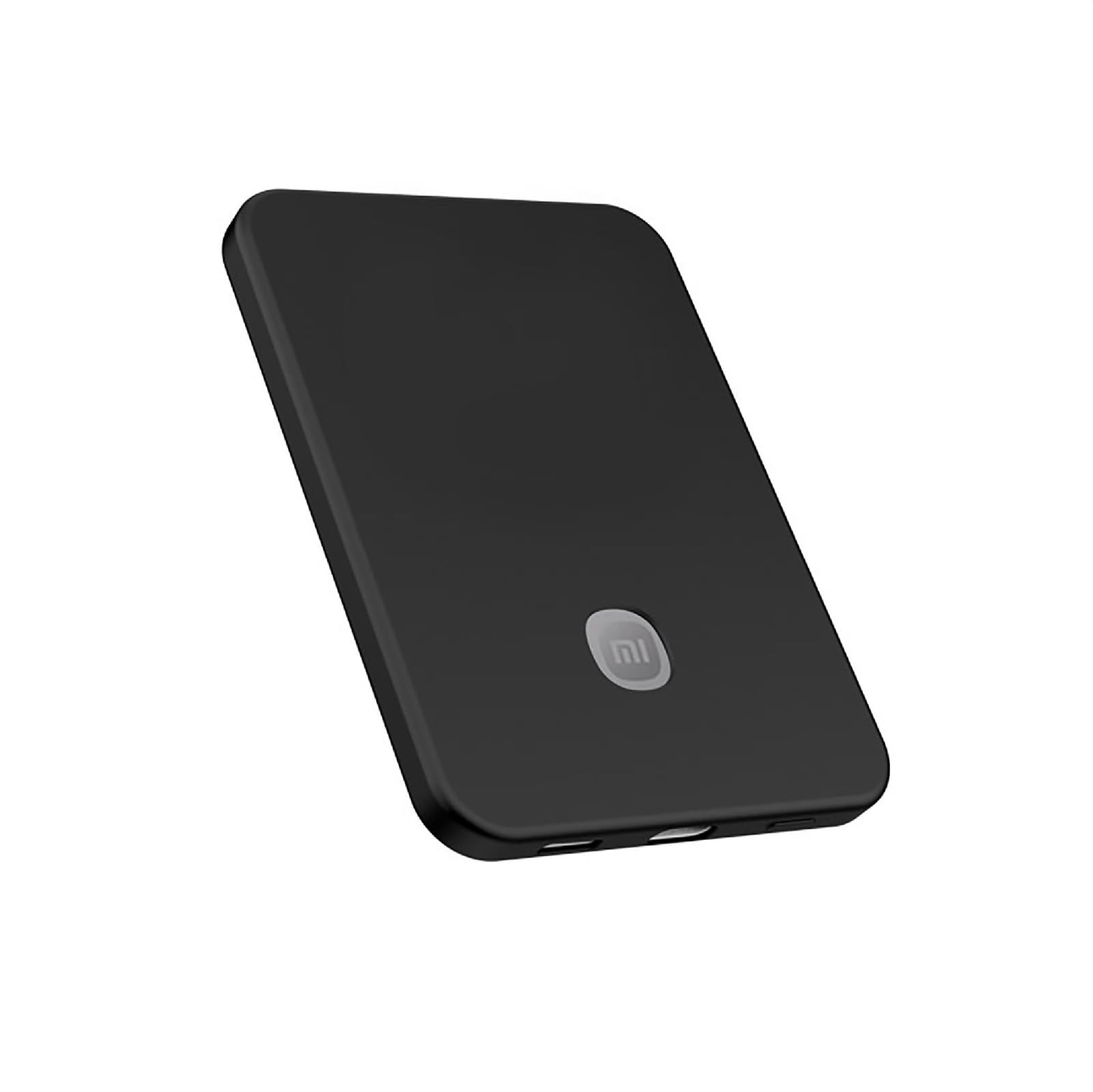 GIOPUEY Étuis Compatible avec Xiaomi Ultrathin Magnetic Power Bank 5000 15W, Coque Silicone, Poids léger, Antichoc, Portable - Noir