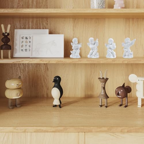 Set de 4 estatuas mini de ángeles de resina para decoración miniatura 5