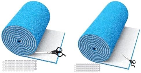 12x90 Inches Air Vent Filters, Cut to Size (50+ Filters) MERV 8 Electrostatic Floor Filter for Registers, RV, AC, Ceiling, Grilles and Wall HVAC Furnace, 48PCs Adhesive Hook