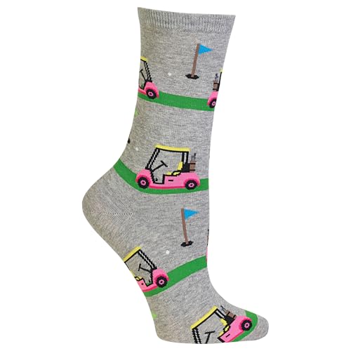 Hot Sox Womens Golf Carts Socks, Sweatshirt Grey Heather, 1 Pair, Womens Shoe 4-102
