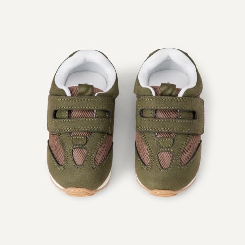 Amazon Essentials Unisex Toddlers' Hook & Loop Athletic Sneakers, Olive/Brown, 4 Toddler - image 4