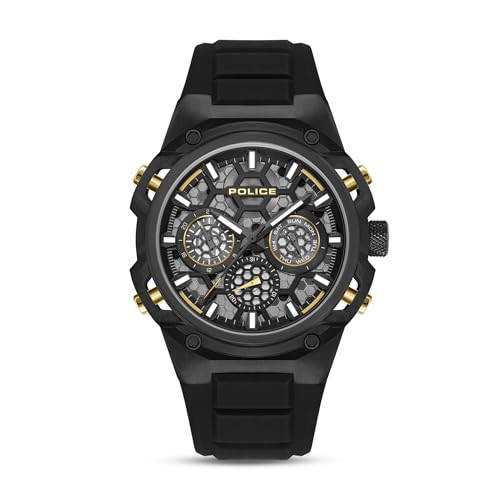 Montre Police Challenger montre quartz homme 46 mm boîtier acier 5 ATM