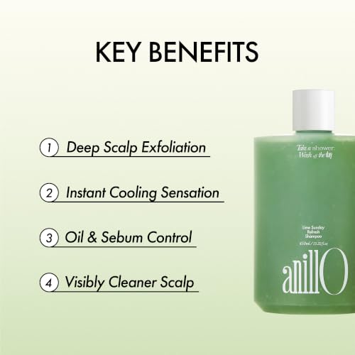 Image of ANILLO Vitamin C Shampoo for Oily Scalp, Lime Sunday Clarifying,15.22 fl oz