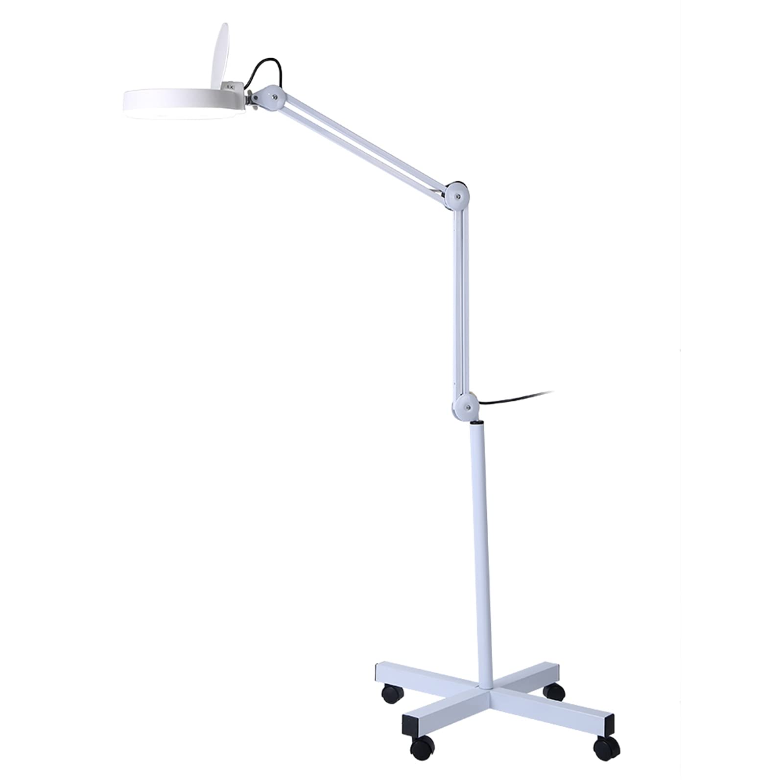 Ausla Lámpara De Lupa De Pie, Lámpara De Lupa De Piso Blanca 220-240V De Pie Para Spa Para Uñas Para Tatuajes