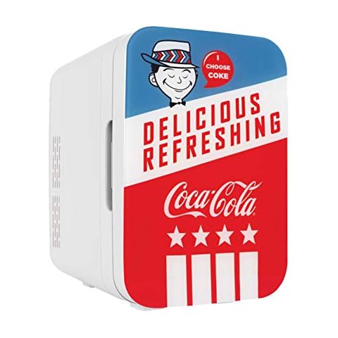 Cooluli Retro Coca-Cola Mini Fridge for Bedroom - Car, Office Desk & College Dorm Room - 10L/12 Can Small Refrigerator - AC/DC 12V Portable Cooler & Warmer for Food, Drinks & Skincare (Coke, Vintage) Cover